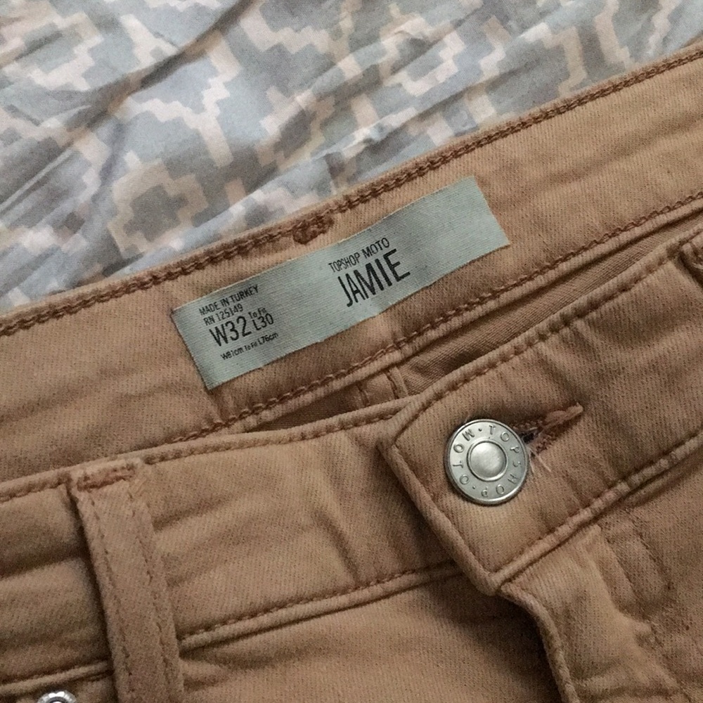Topshop Moto Jaime Khaki Jeans W32 L30